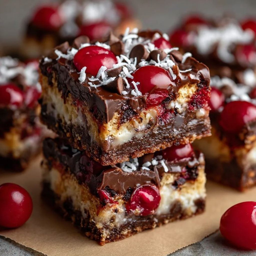 Chocolate Covered Cherry Magic Bars